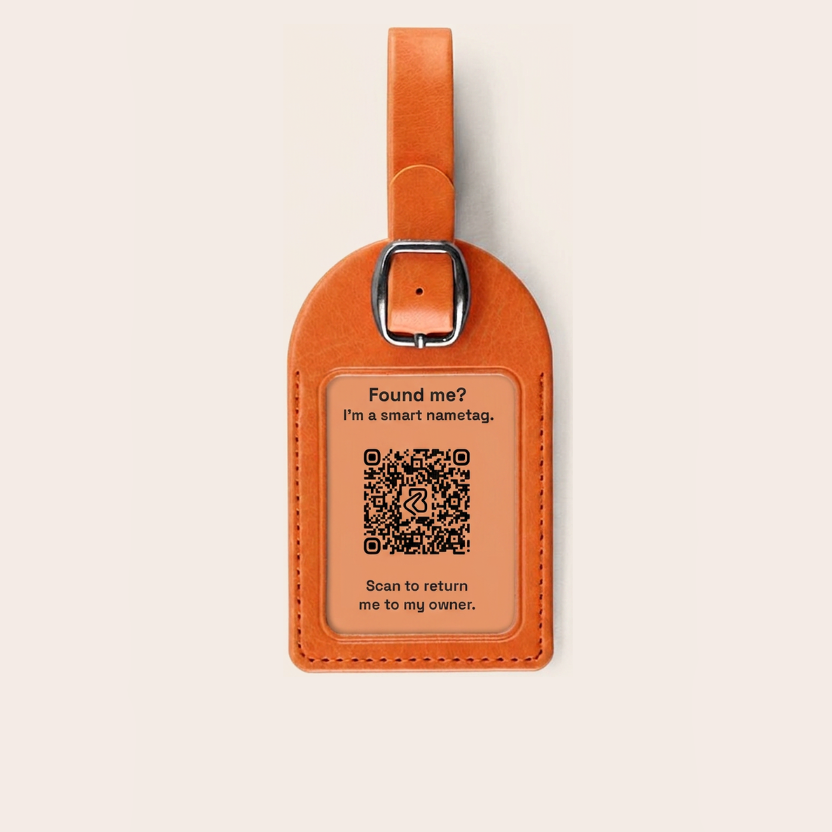 Boomerang Luggage Tag 2-Pack, Belluno Vegan PU, 5.4x8.9cm