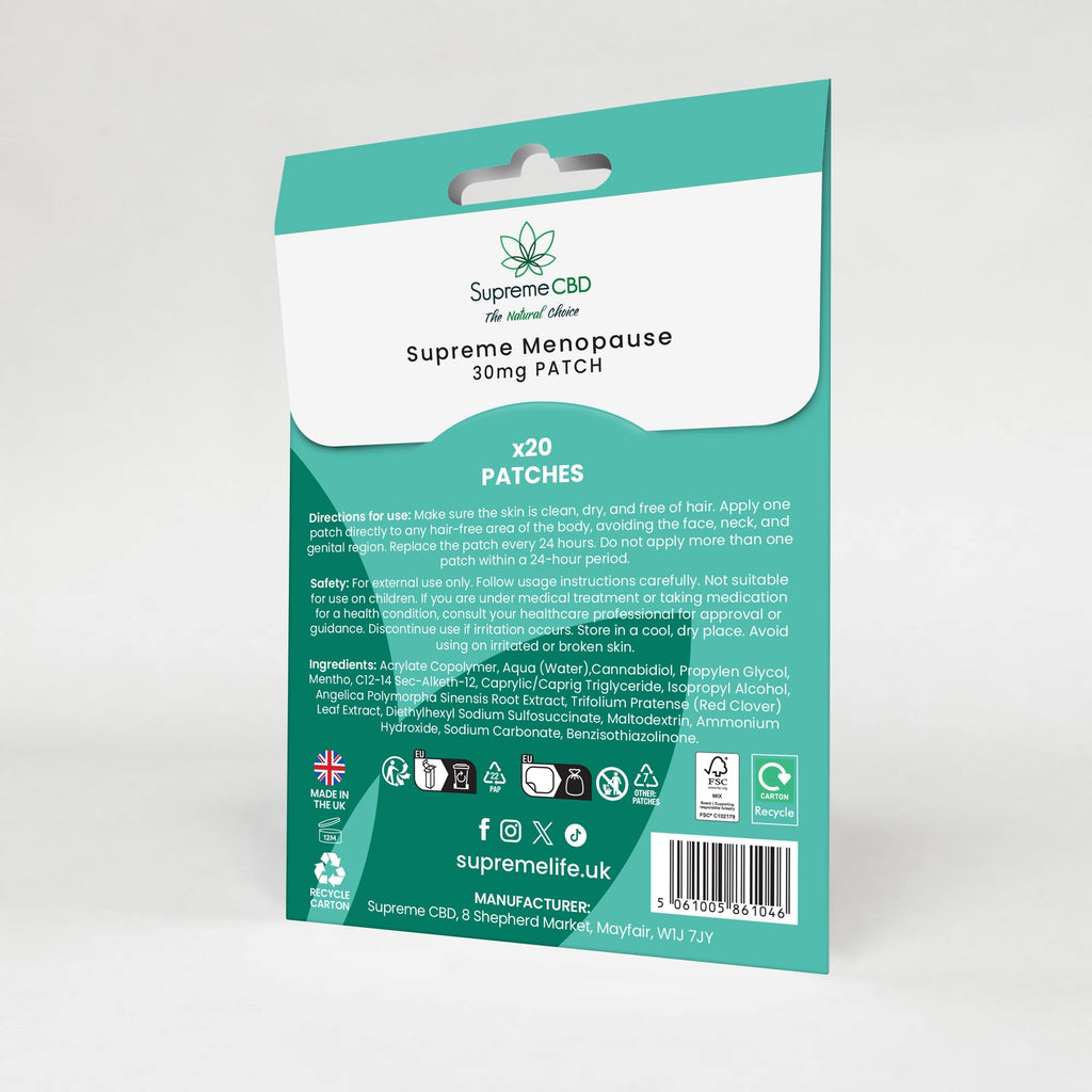 SupremeCBD Menopause Relief CBD Patches 30mg