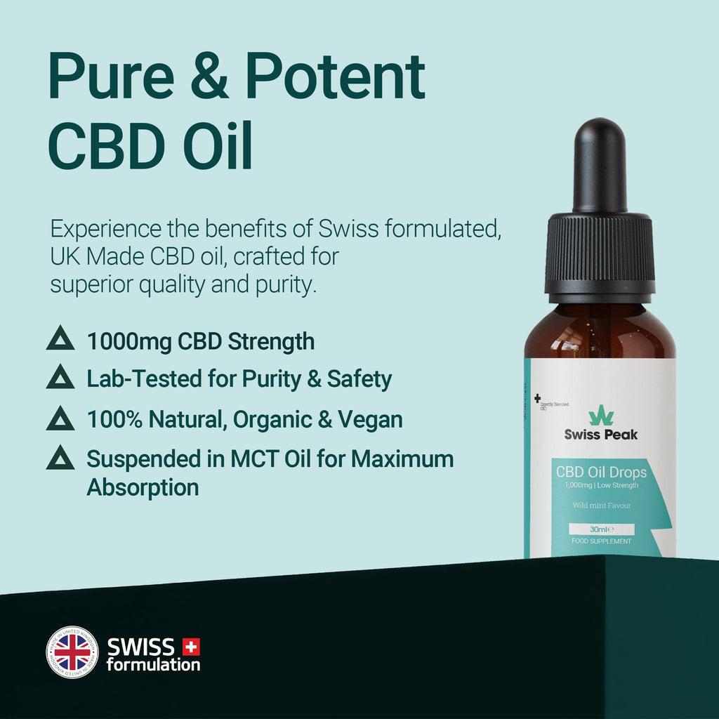 Swiss Peak Broad-Spectrum CBD Oil 1000mg with MCT Oil