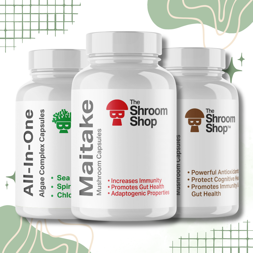 The Shroom Shop Premium Mushroom Capsules with Superfood Extracts for Wellness