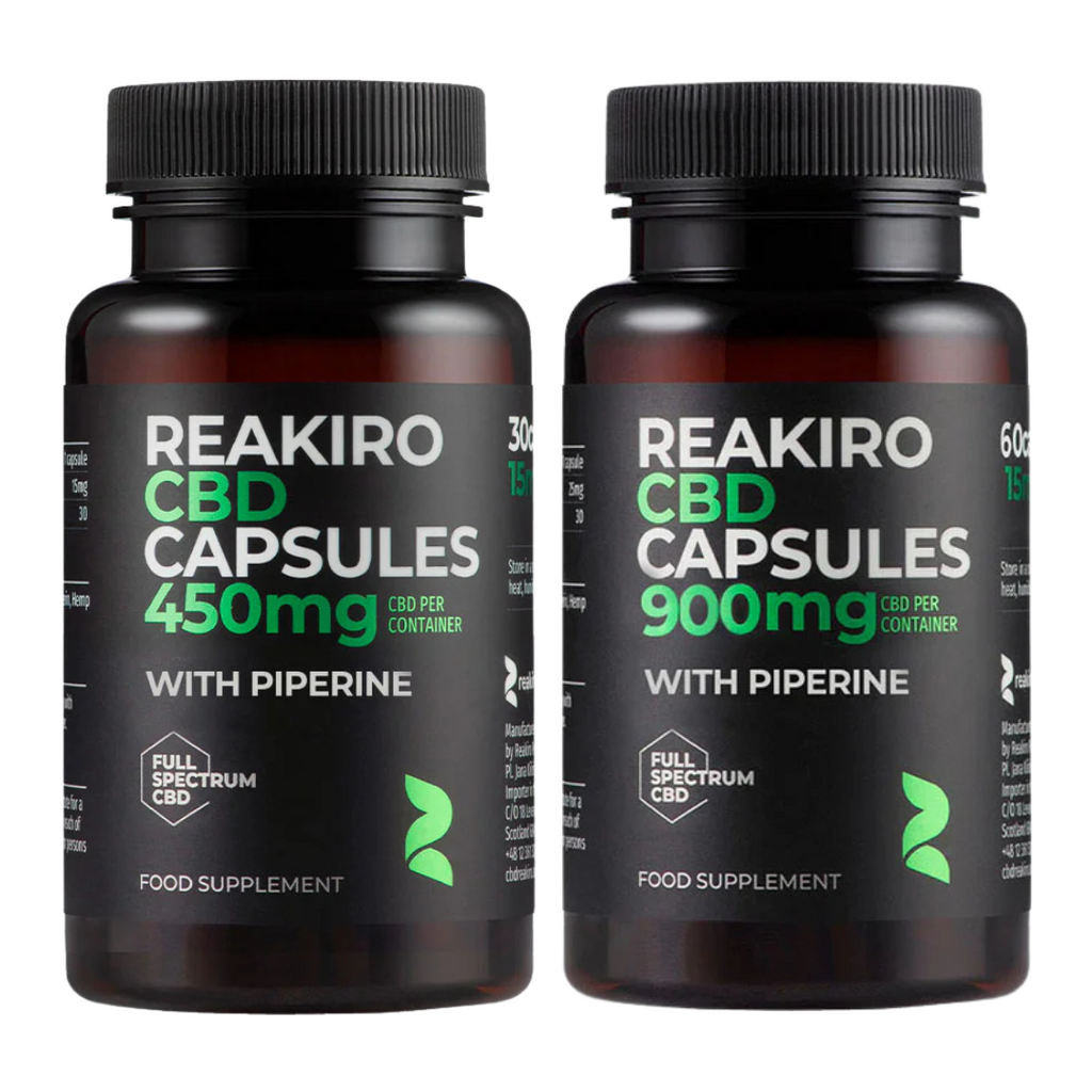 Reakiro Full Spectrum Vegan CBD Capsules 450mg to 900mg