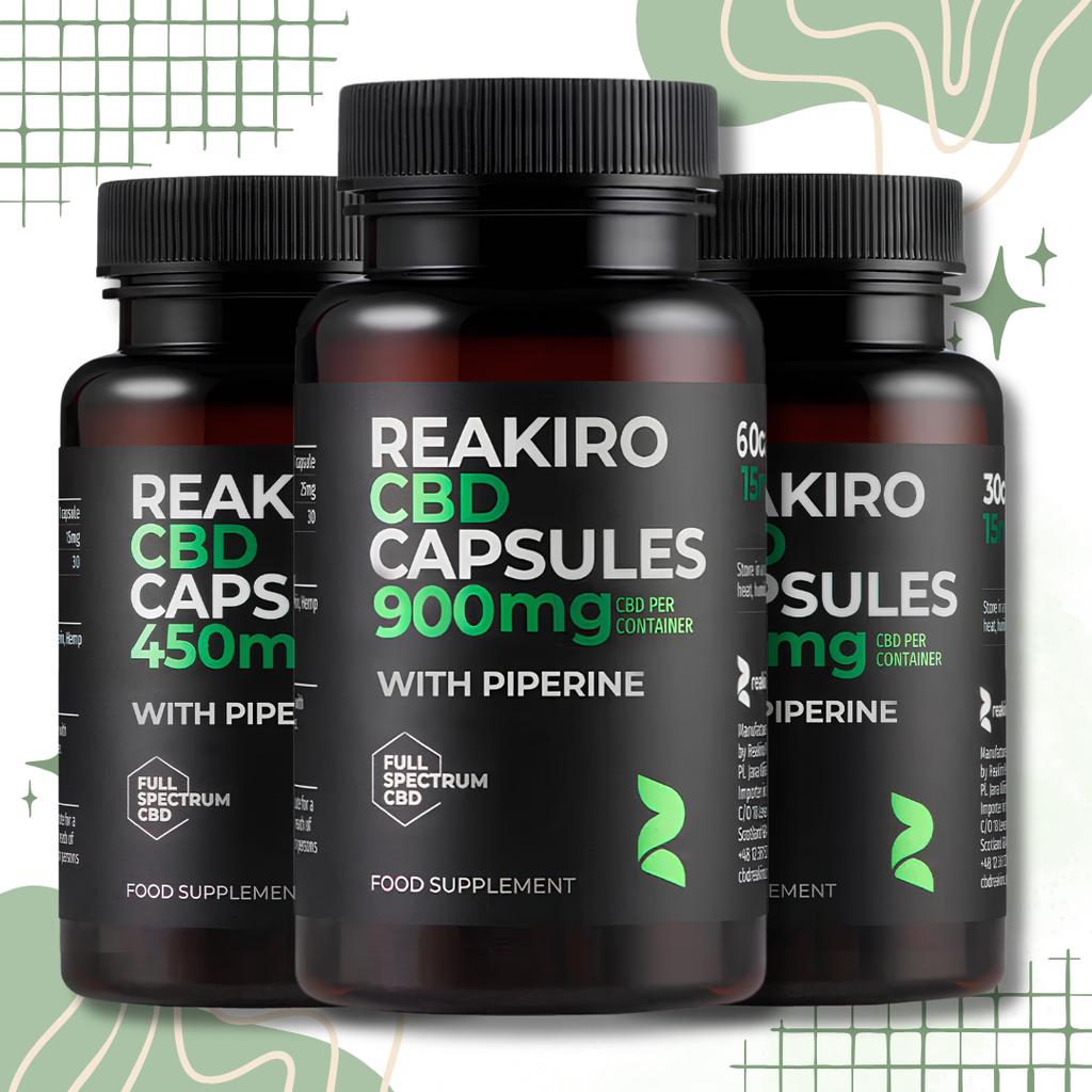 Reakiro Full Spectrum Vegan CBD Capsules 450mg to 900mg