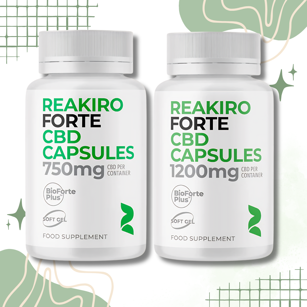 Reakiro Forte CBD Soft Gel Capsules 750mg-1200mg - 60 Caps with BioMax