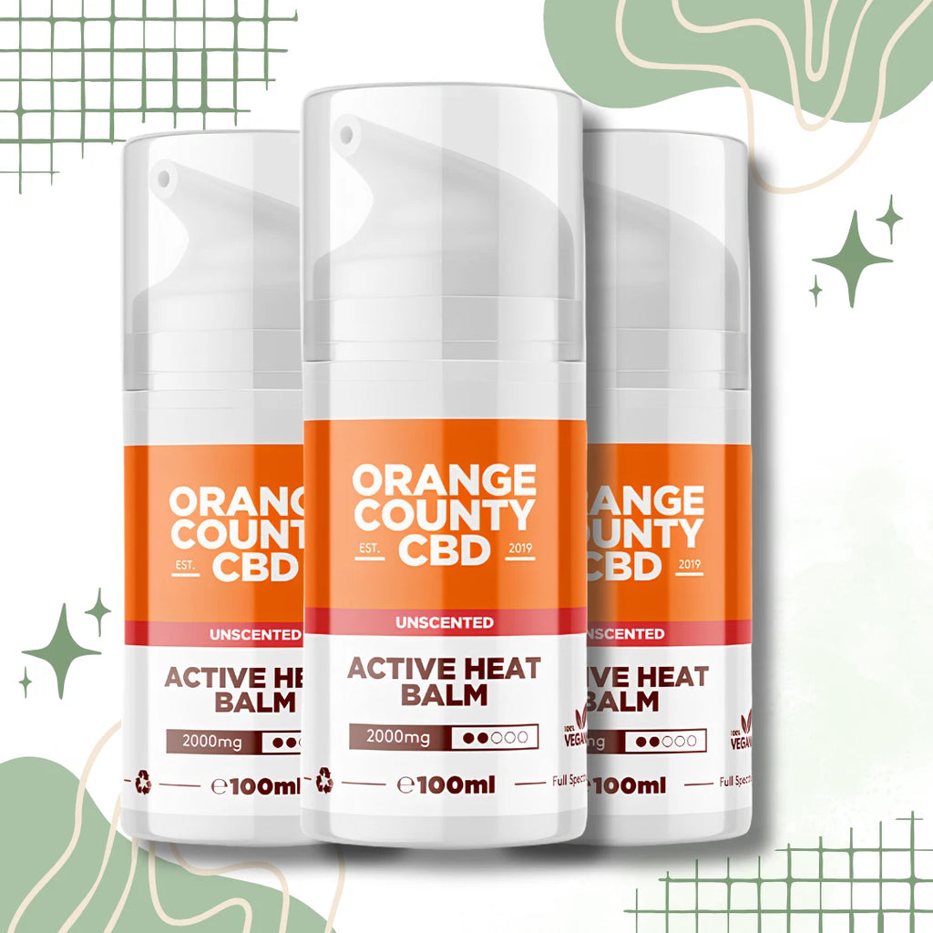 CBD Heat Balm by Orange County for Muscle Relief Fast Recovery 2000mg