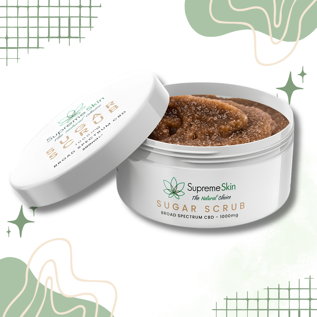 SupremeCBD CBD Sugar Scrub Exfoliant 500mg to 1000mg
