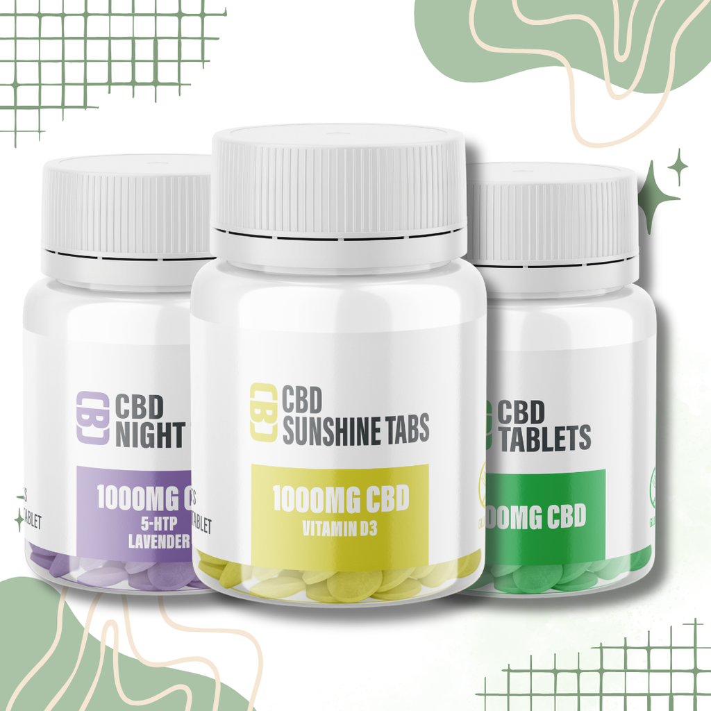 CBD Asylum CBD Tablets 100 Pack - 1000mg, 3000mg, Vitamin C, D3, Immune & Night