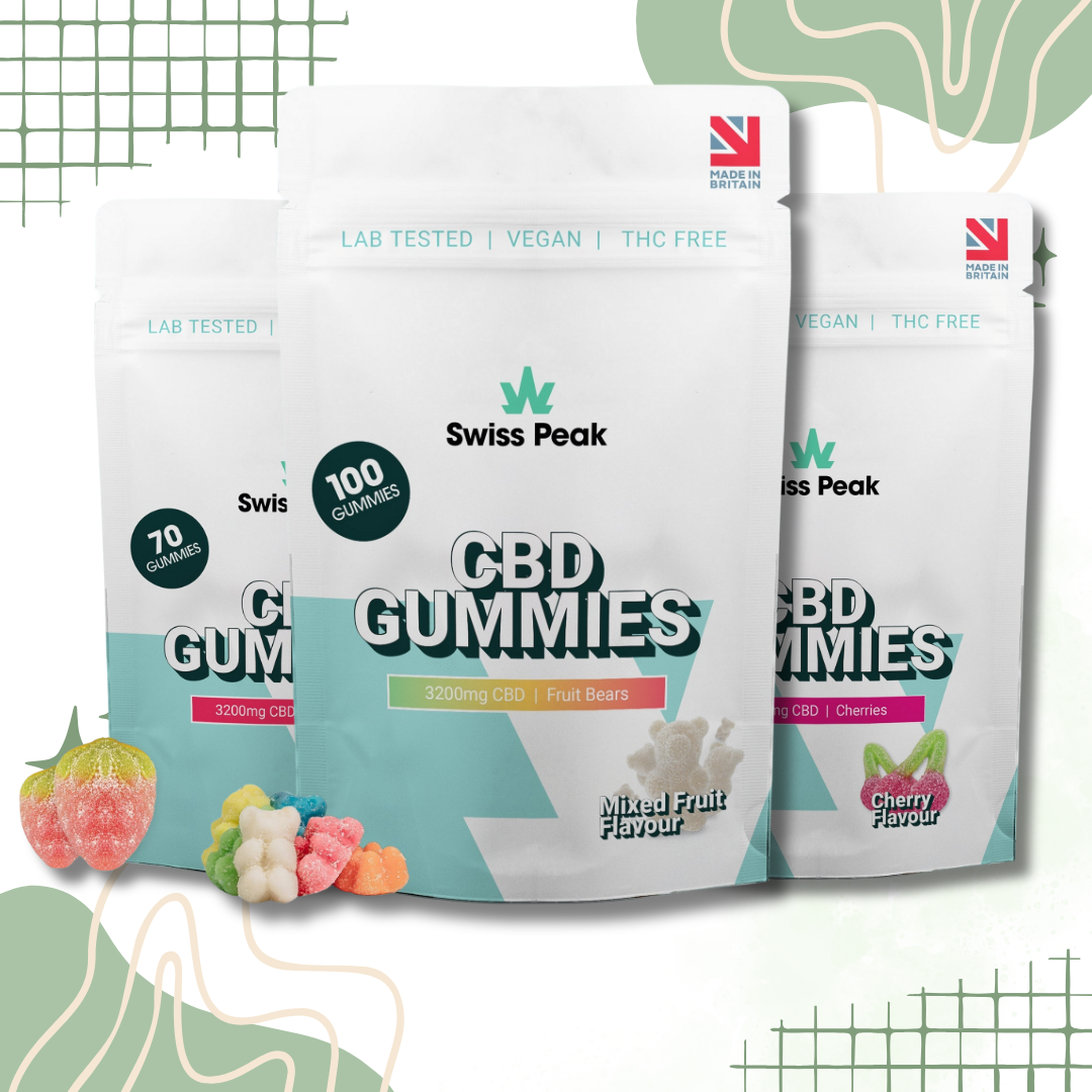 SwissPeakCBD Broad-Spectrum CBD Gummies with Natural Fruit Flavours, Vegan, THC-Free